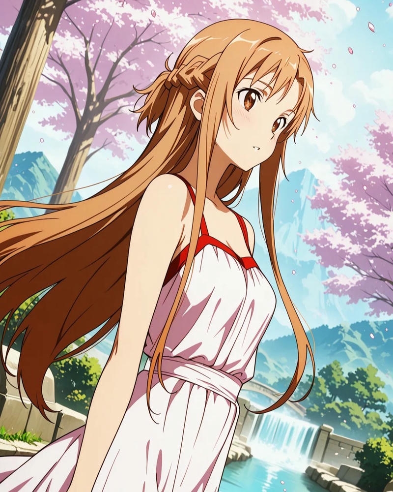 Ảnh Asuna anime với phong thái nữ tính duyên dáng