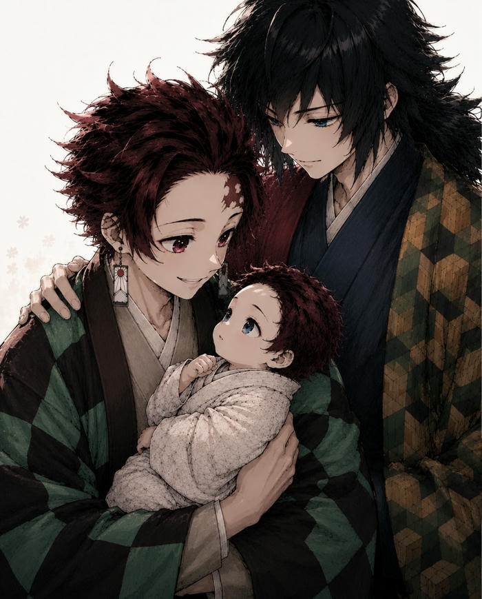 Ảnh Giyuu x Tanjiro có biểu cảm đáng yêu