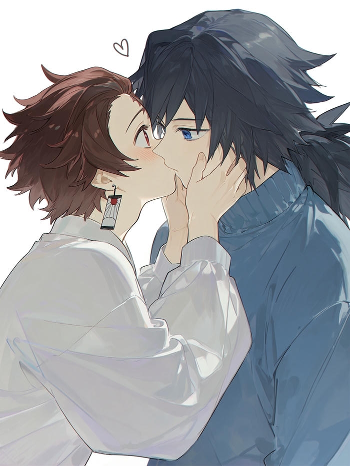 Ảnh Giyuu x Tanjiro có đường nét rõ ràng
