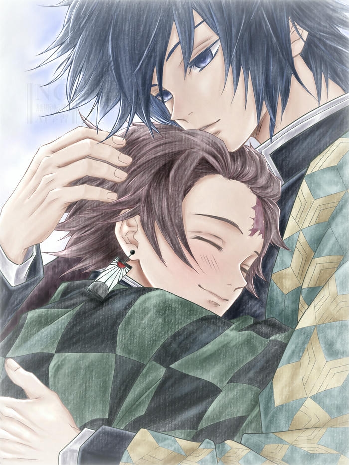 Ảnh Giyuu x Tanjiro mang biểu cảm tự nhiên