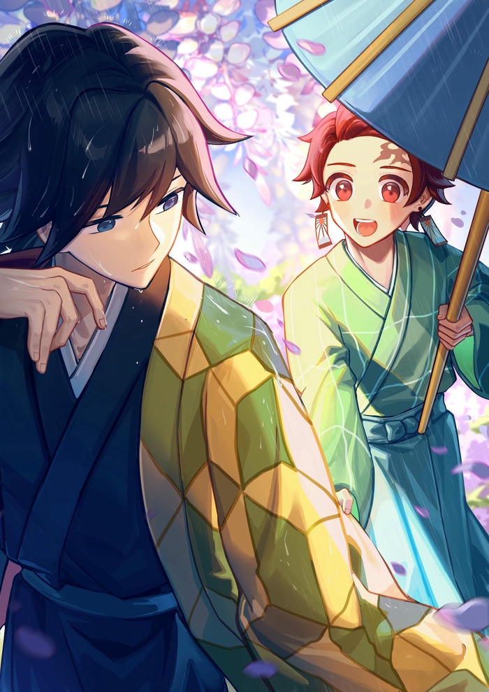 Ảnh Giyuu x Tanjiro mang tạo hình sinh động