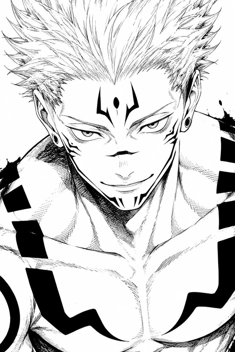 Ảnh anime Sukuna có tạo hình uy quyền cuốn hút