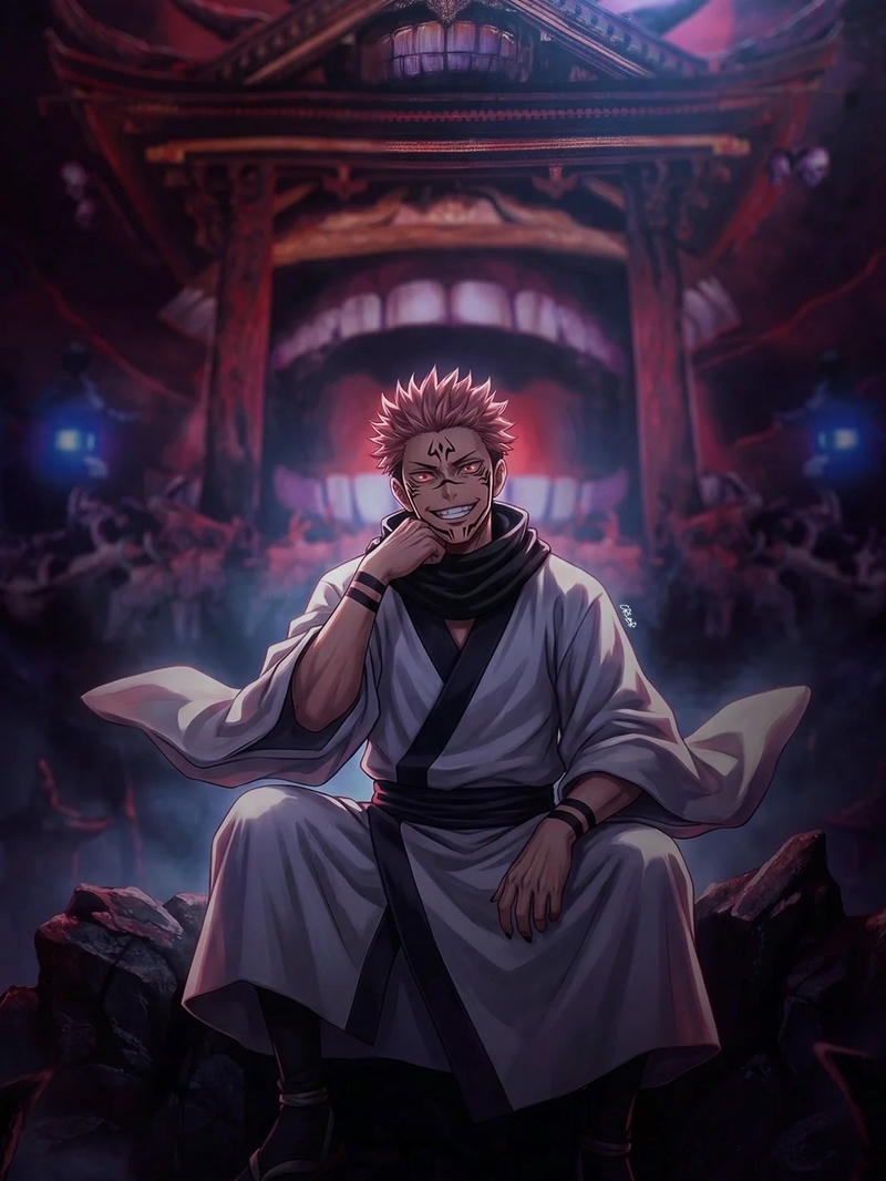 Ảnh anime Sukuna mang thần sắc sắc lạnh ấn tượng