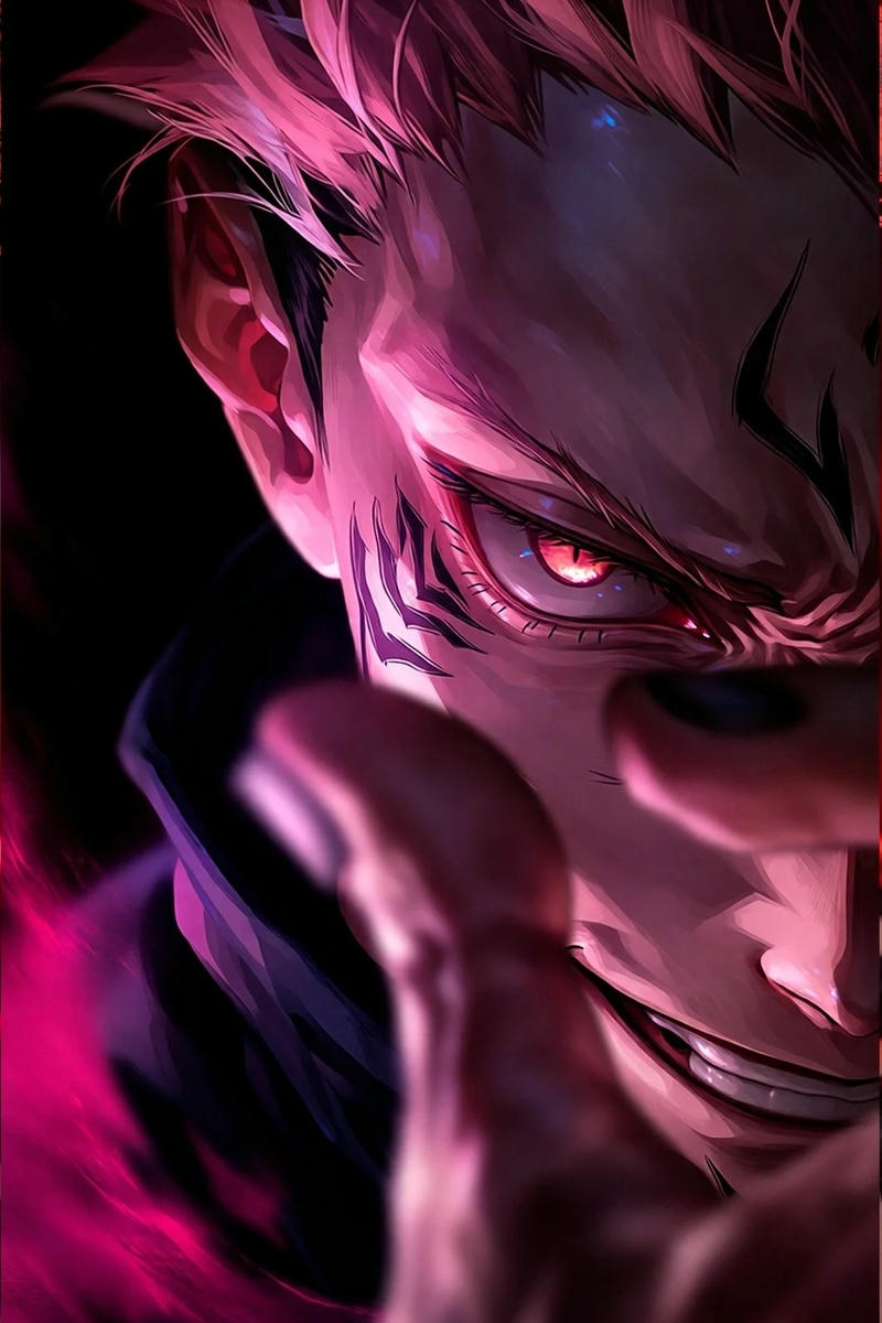 Ảnh anime Sukuna với thần thái lạnh lùng đặc trưng
