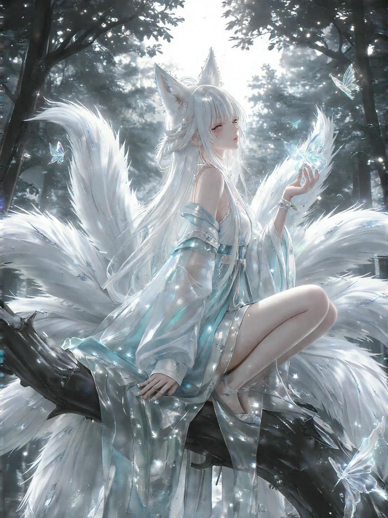 Ảnh hồ ly anime có nét đẹp quyến rũ hài hòa