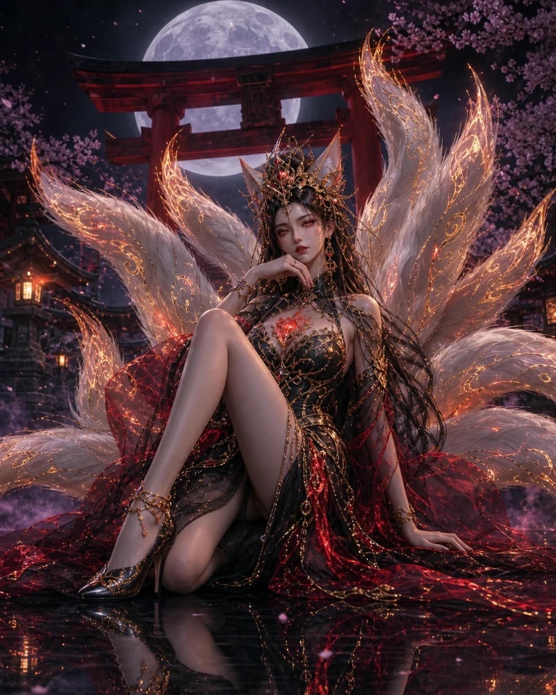 Ảnh hồ ly anime có tạo hình thanh thoát tinh tế