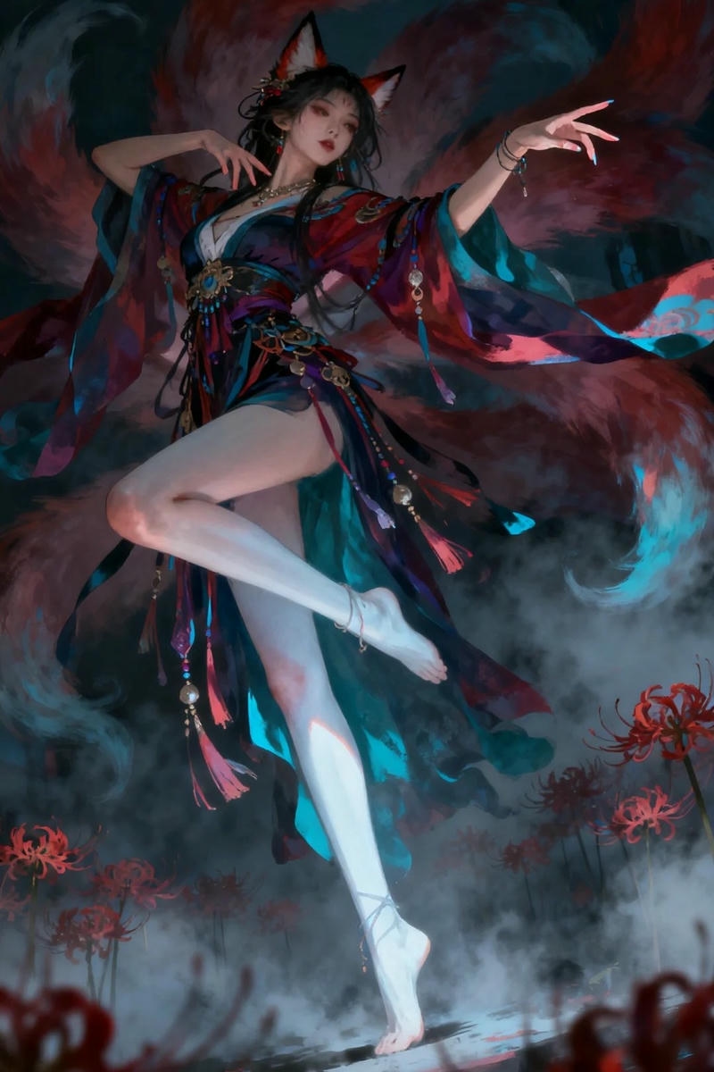 Ảnh hồ ly anime với tạo hình duyên dáng nổi bật