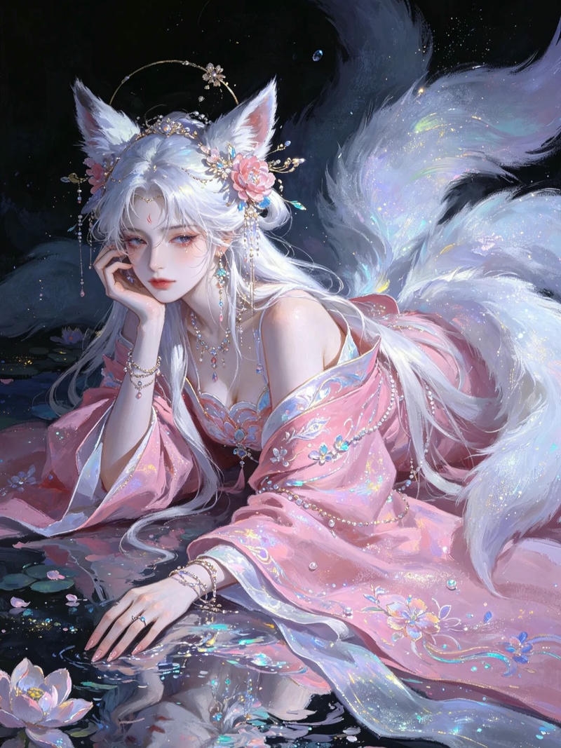 Ảnh hồ ly anime với tạo hình huyền ảo nổi bật