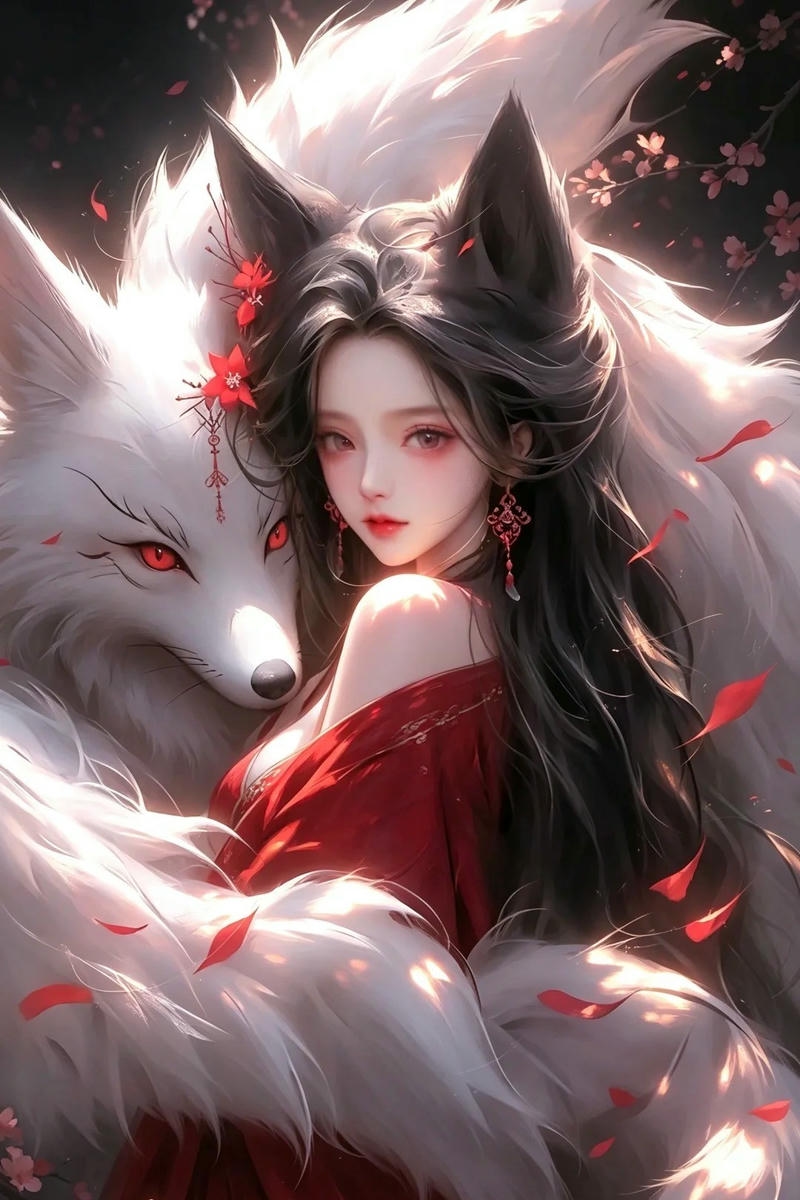 Ảnh hồ ly anime với thần thái ma mị duyên dáng