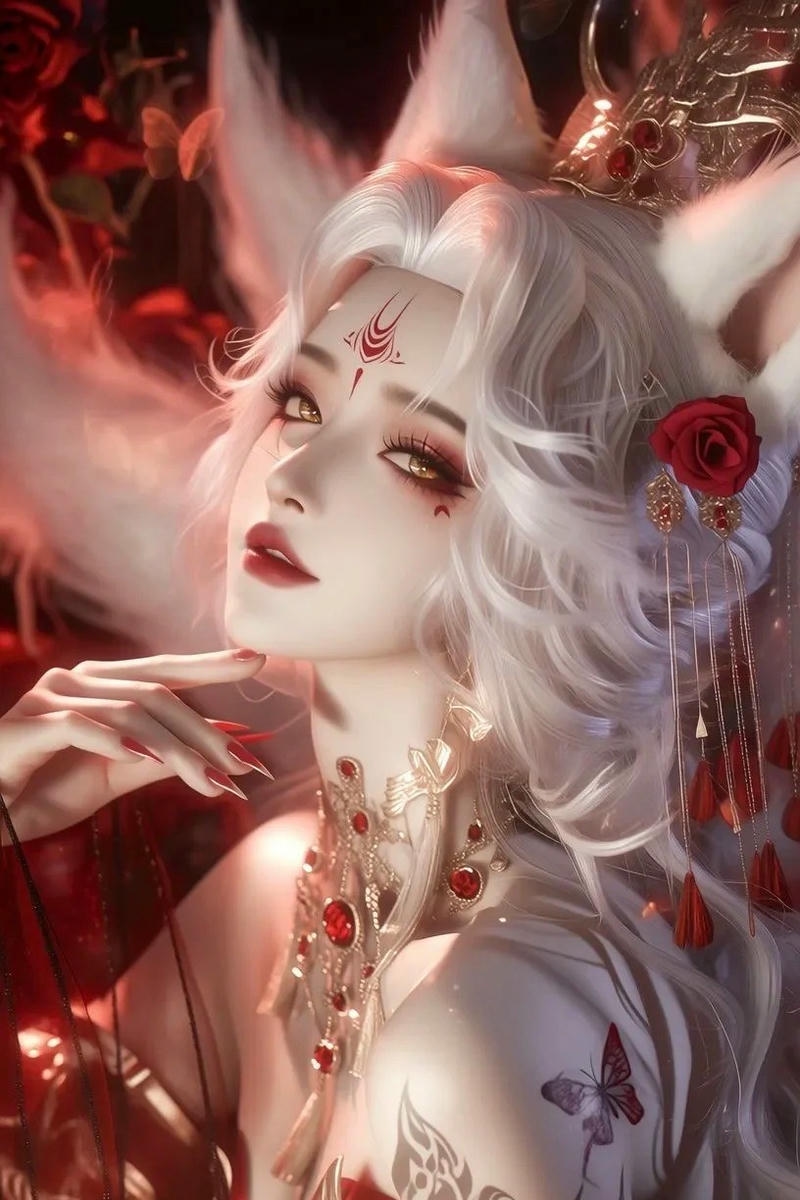Ảnh hồ ly anime với vẻ ngoài thanh thoát cuốn hút