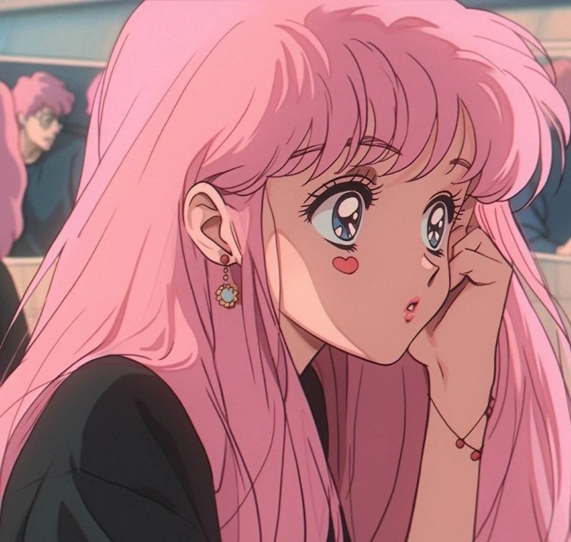 Avatar màu hồng anime