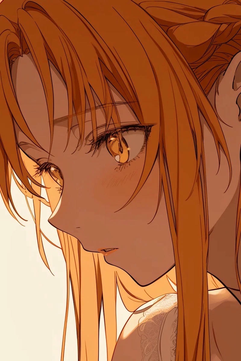 Hình Asuna trong anime mang vẻ đẹp dịu dàng