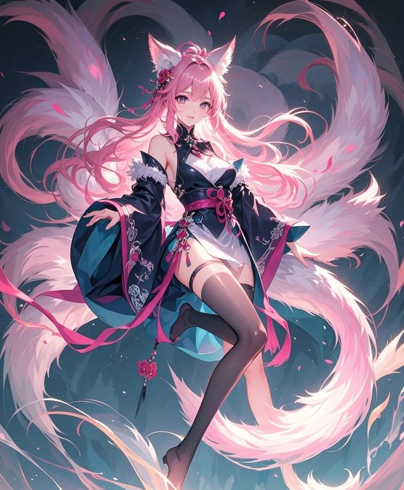 Hình ảnh Hồ ly 9 đuôi cute