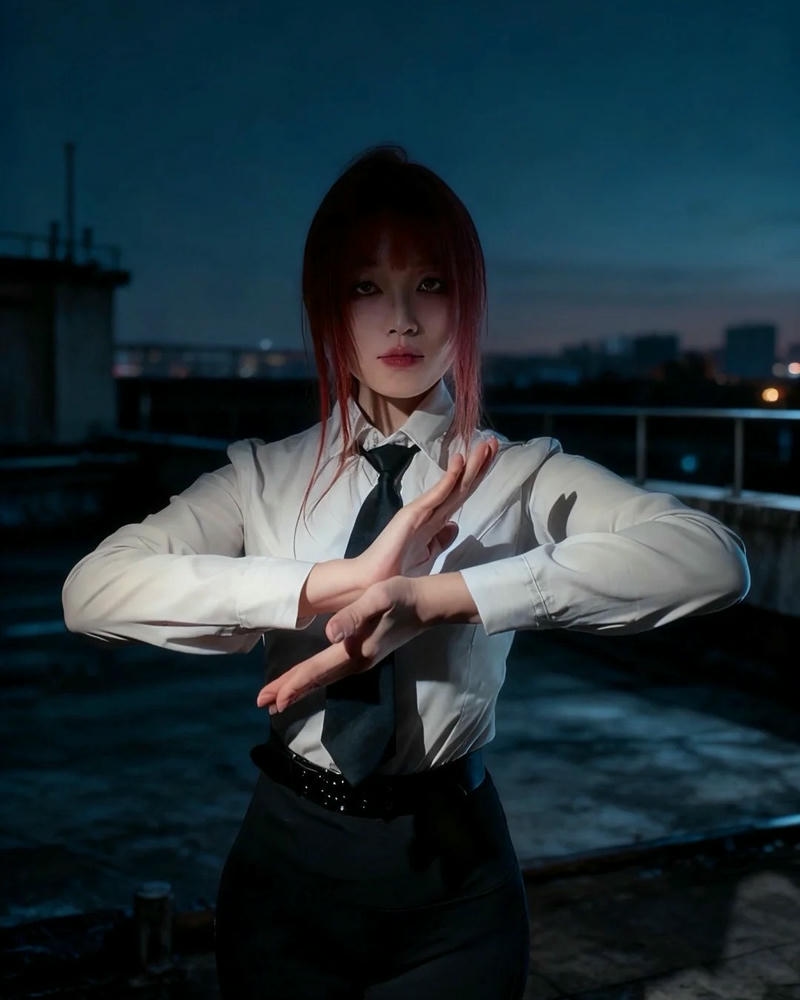 Hình ảnh cosplay của Makima đầy khí chất