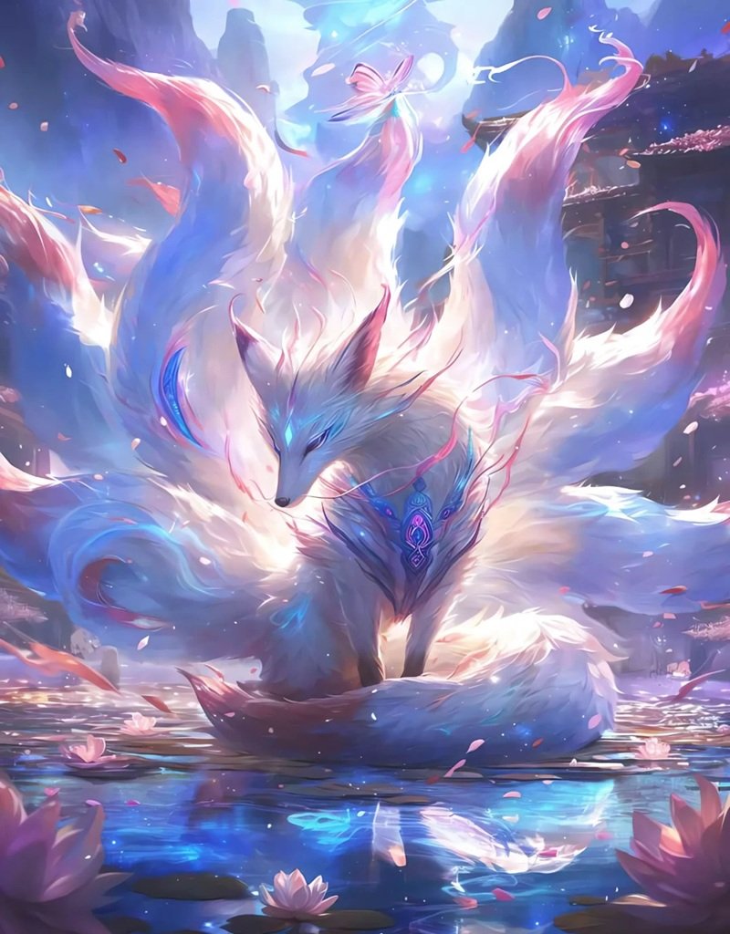 Hình ảnh hồ ly 9 đuôi ngầu