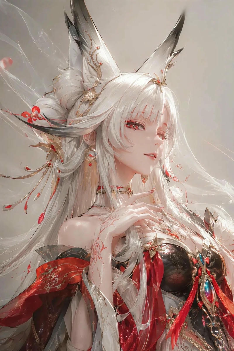 Hình ảnh hồ ly anime có phong thái bí ẩn