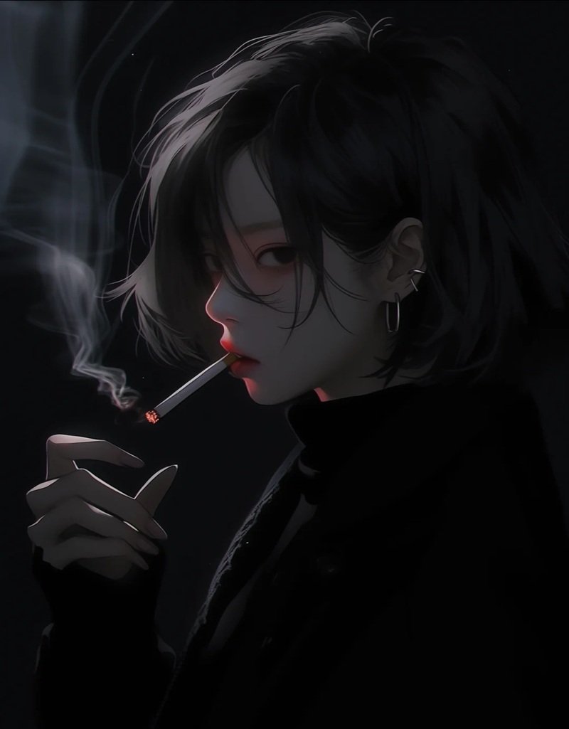 Hình ảnh hút thuốc ngầu anime nữ