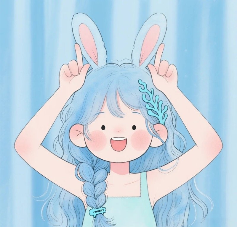 Hình ảnh màu xanh dương cute