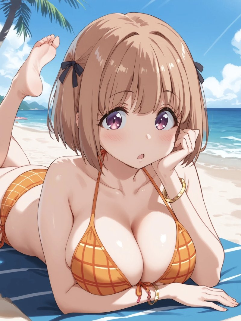 nhân vật anime nữ mặc bikini phong cách nóng bỏng