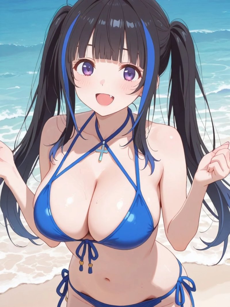 ảnh anime mùa hè đồ bơi nữ xinh đẹp