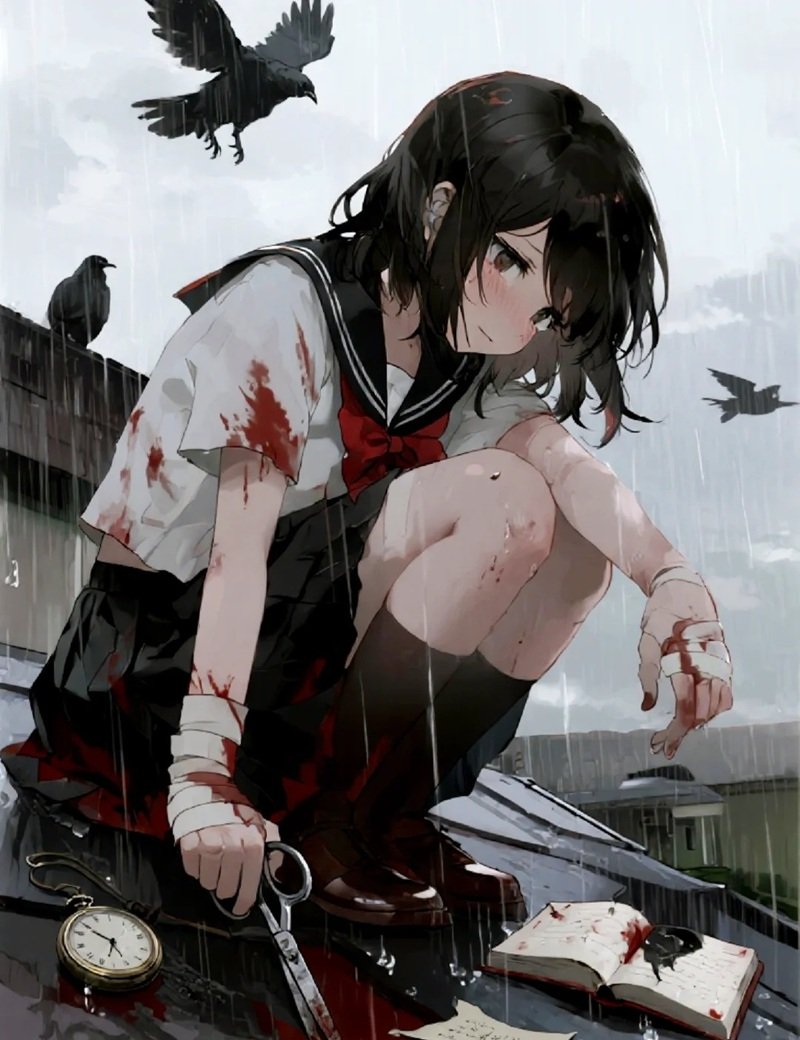 ảnh anime girl lạnh lùng vô cảm 33