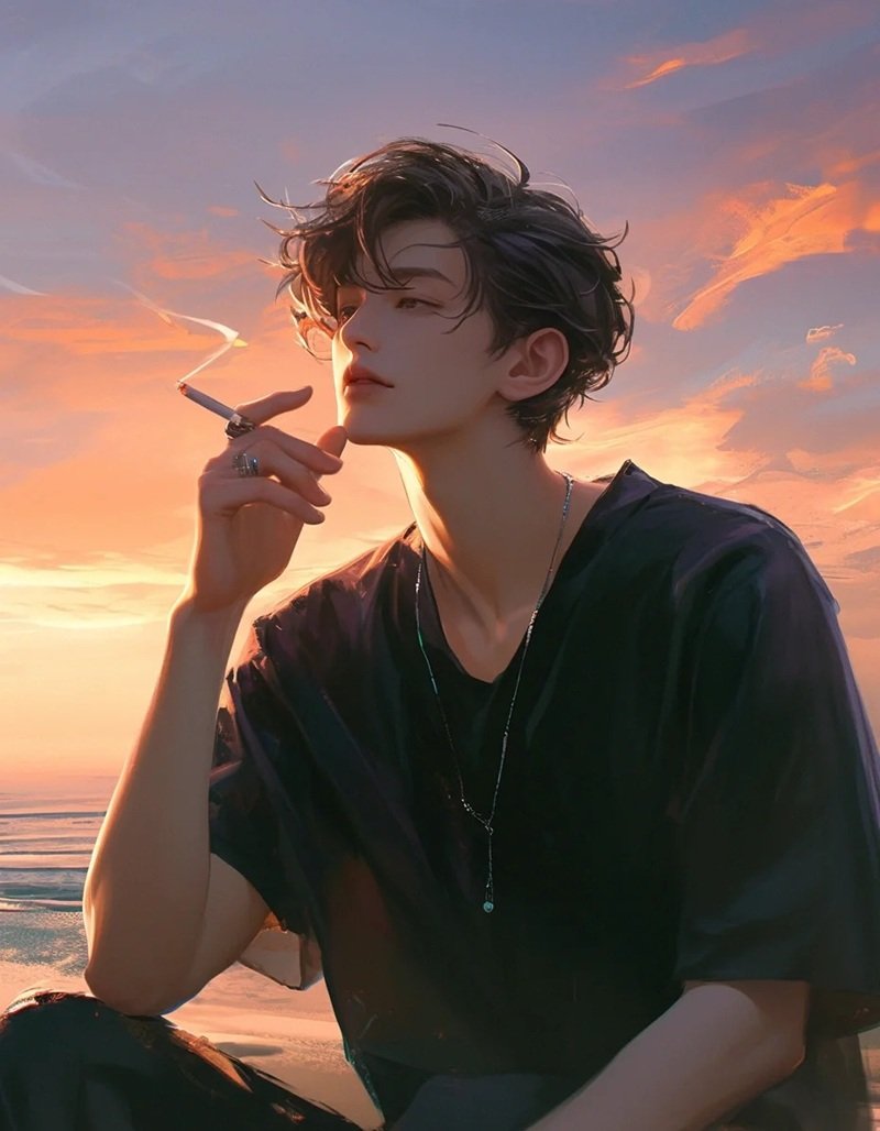 ảnh anime hút thuốc 1