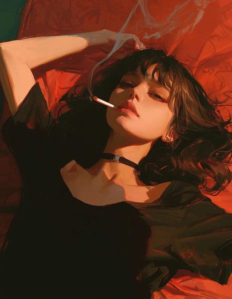 ảnh anime hút thuốc 24