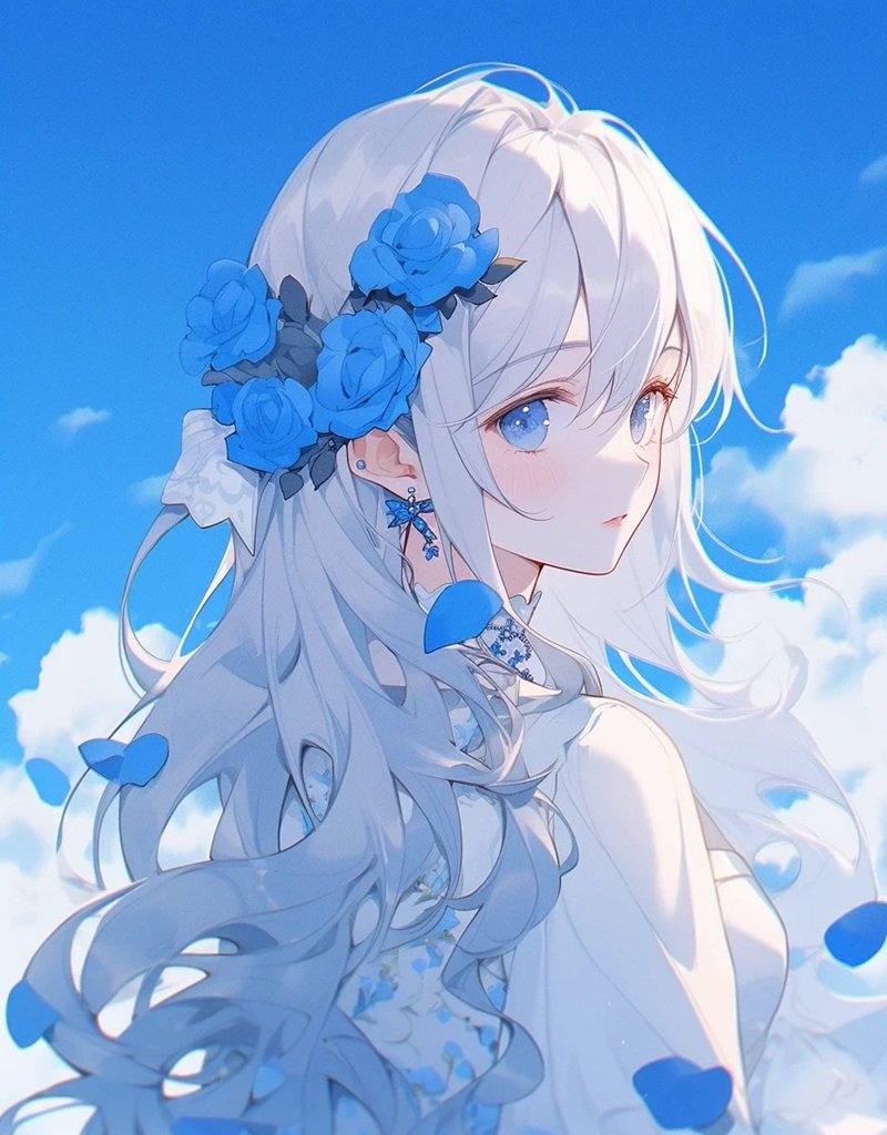 ảnh anime màu xanh dương 3