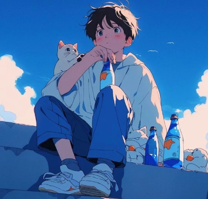 ảnh anime màu xanh dương 32