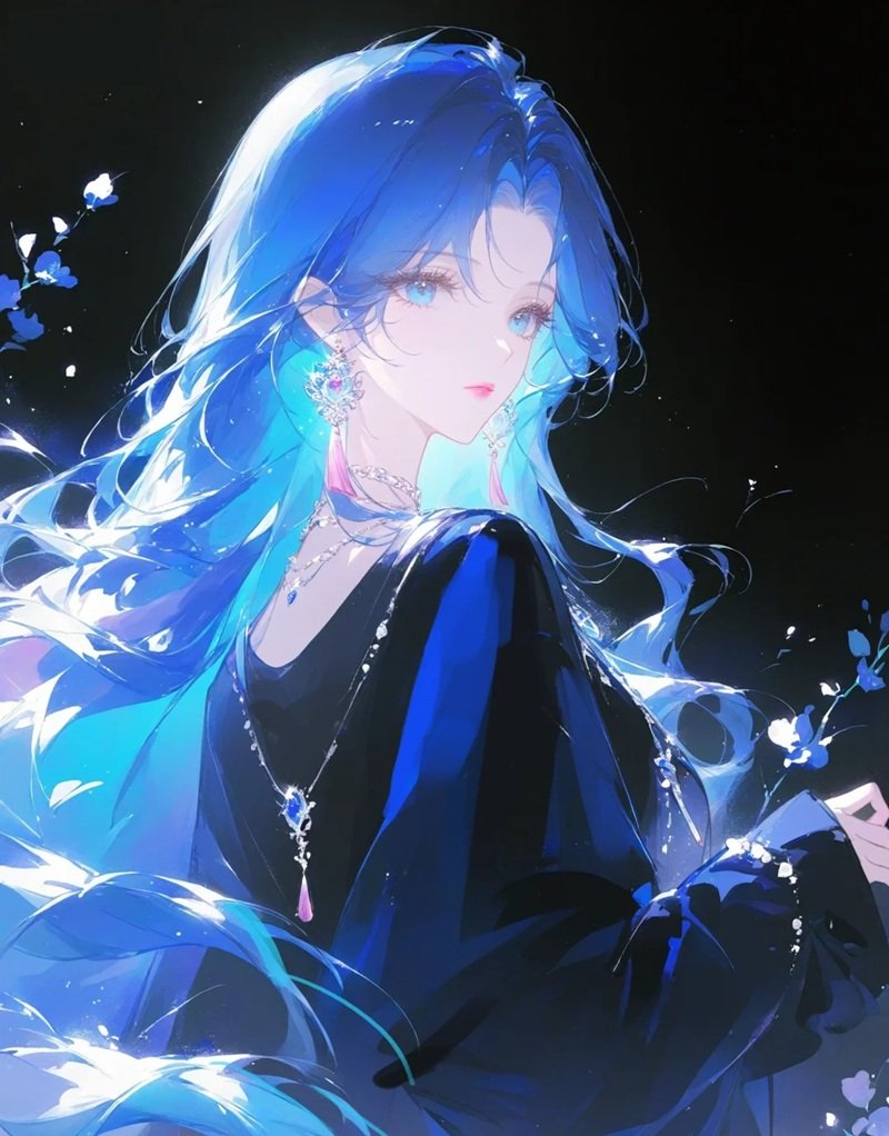 ảnh anime màu xanh dương 33