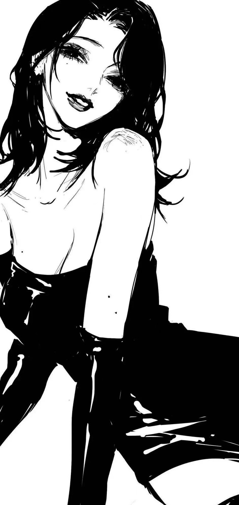 ảnh anime trắng đen​​ 11