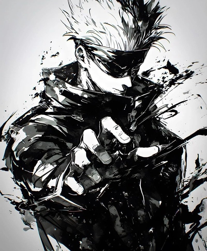 ảnh anime trắng đen​​ 13