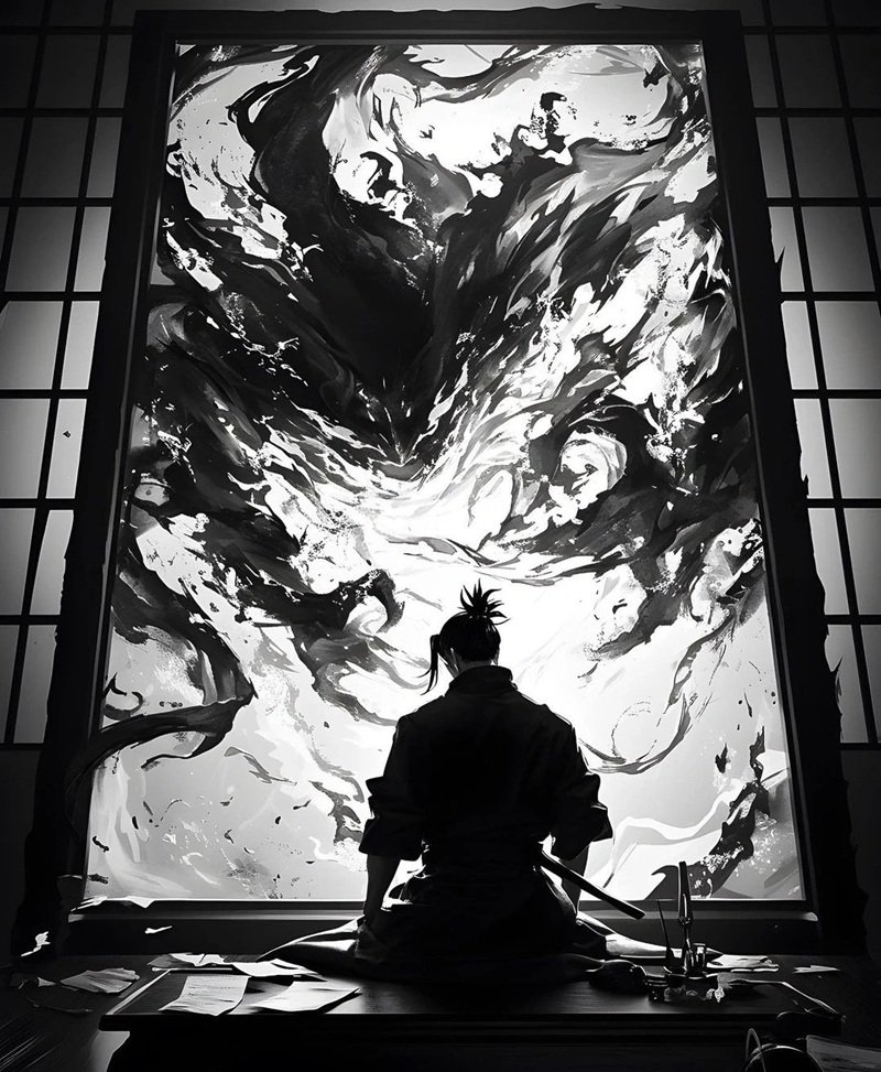 ảnh anime trắng đen​​ 14