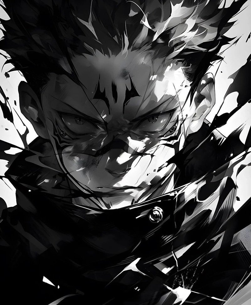 ảnh anime trắng đen​​ 15