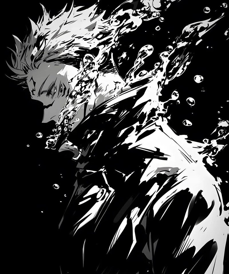 ảnh anime trắng đen​​ 16