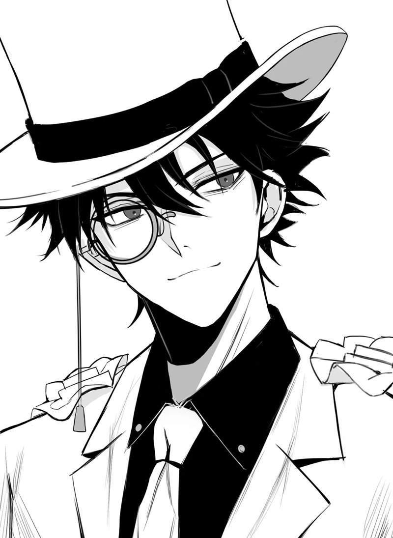 ảnh anime trắng đen​​ 17