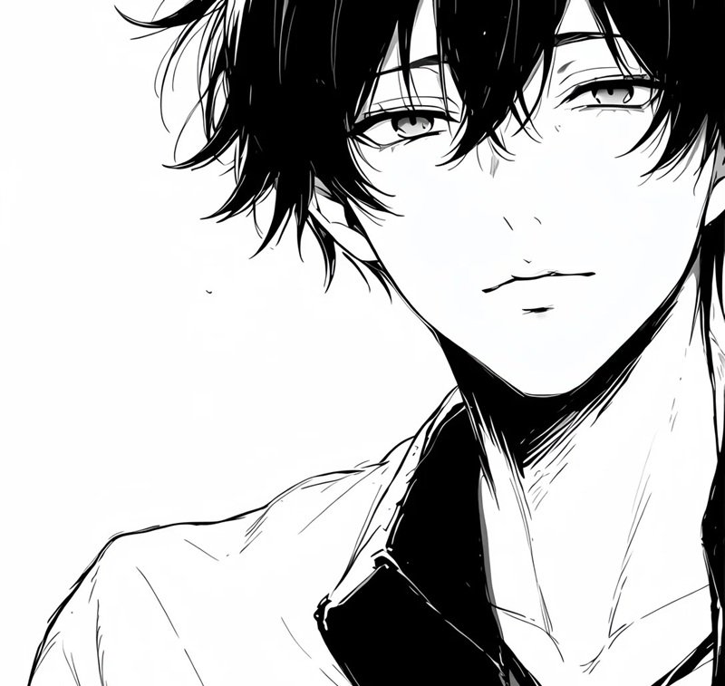 ảnh anime trắng đen​​ 21