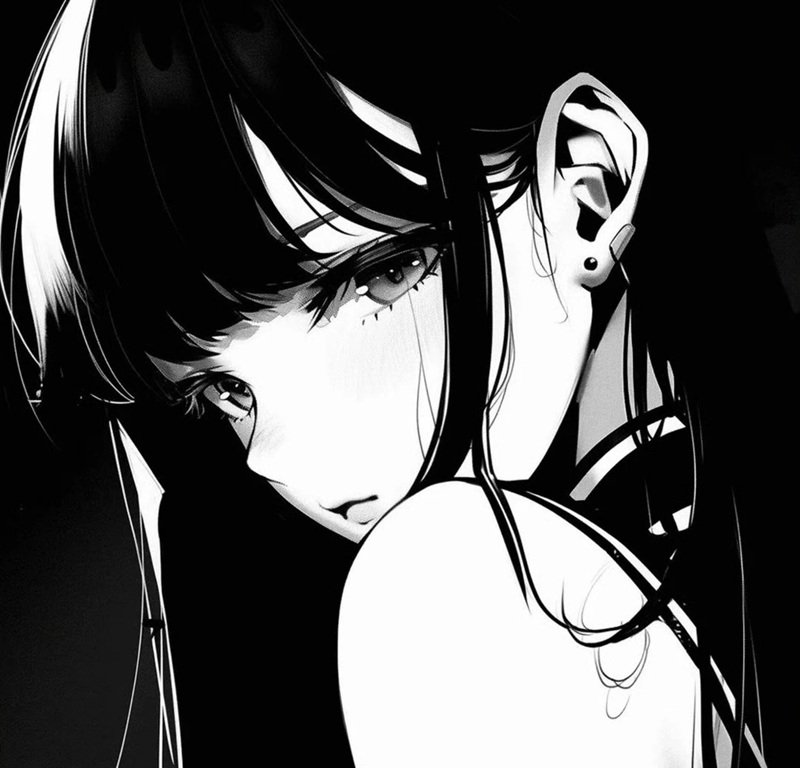 ảnh anime trắng đen​​ 24