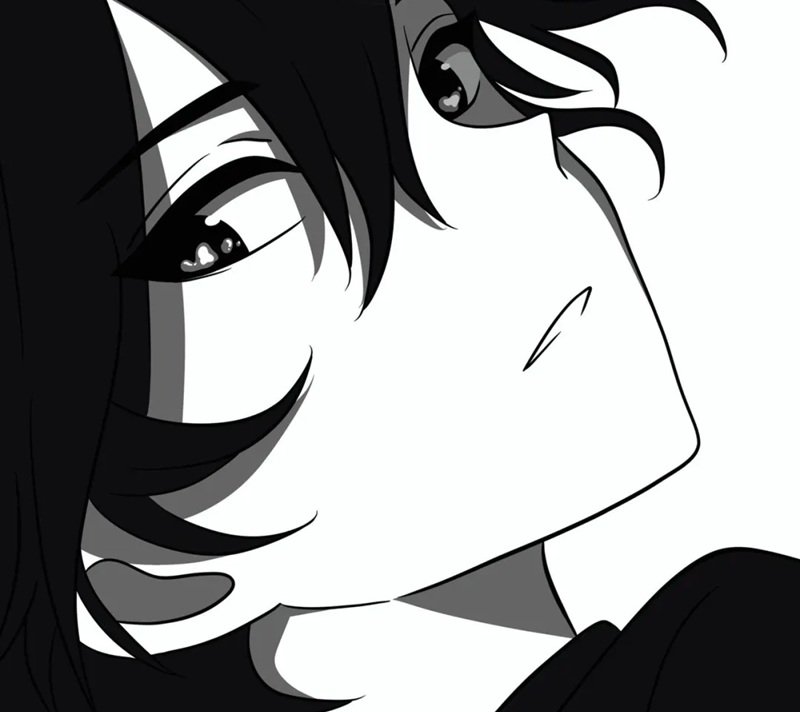 ảnh anime trắng đen​​ 29