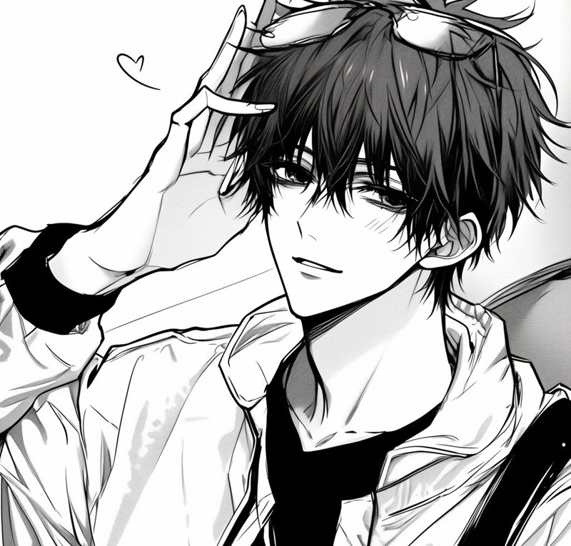 ảnh anime trắng đen​​ 32