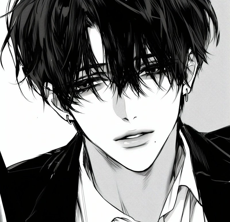 ảnh anime trắng đen​​ 35