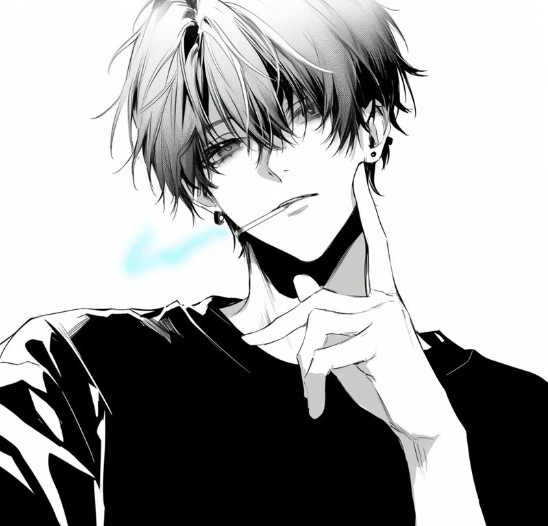 ảnh anime trắng đen​​ 38