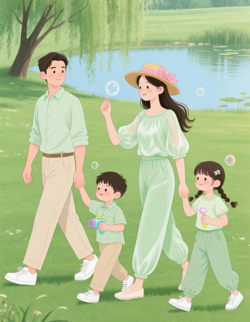 ảnh gia đình 4 người anime 1