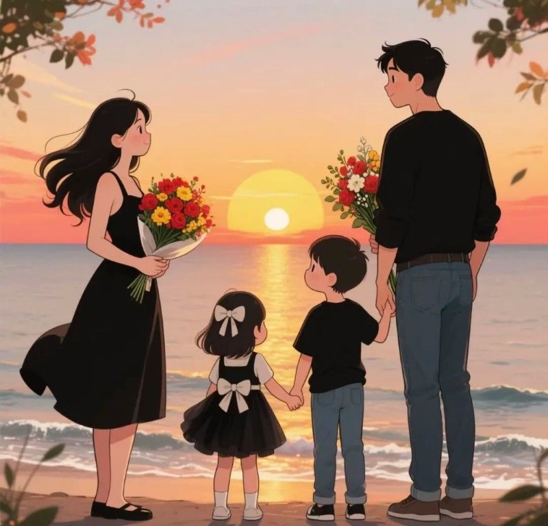 ảnh gia đình 4 người anime 11