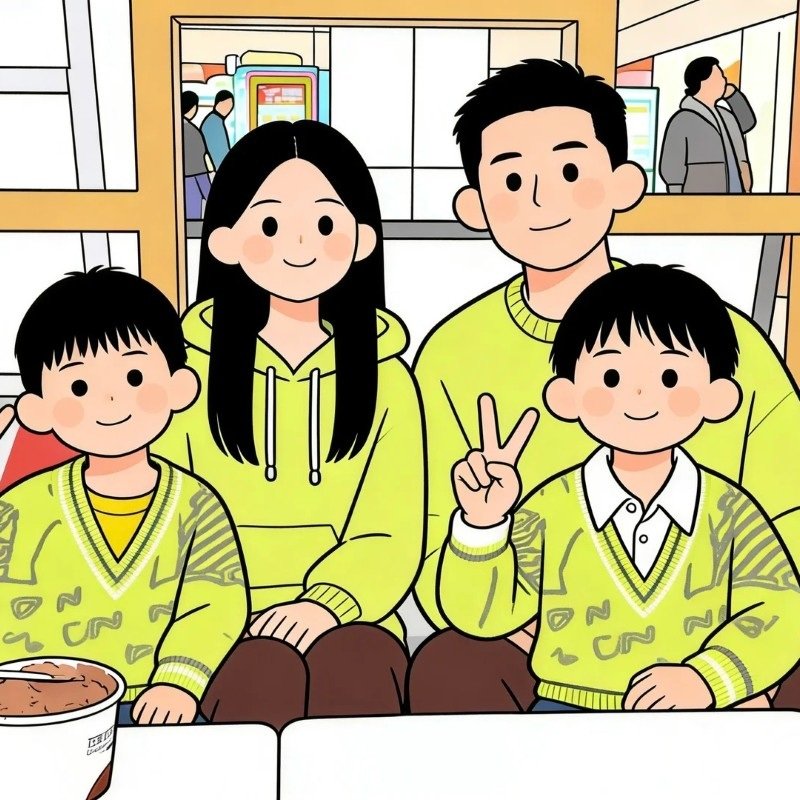 ảnh gia đình 4 người anime 15