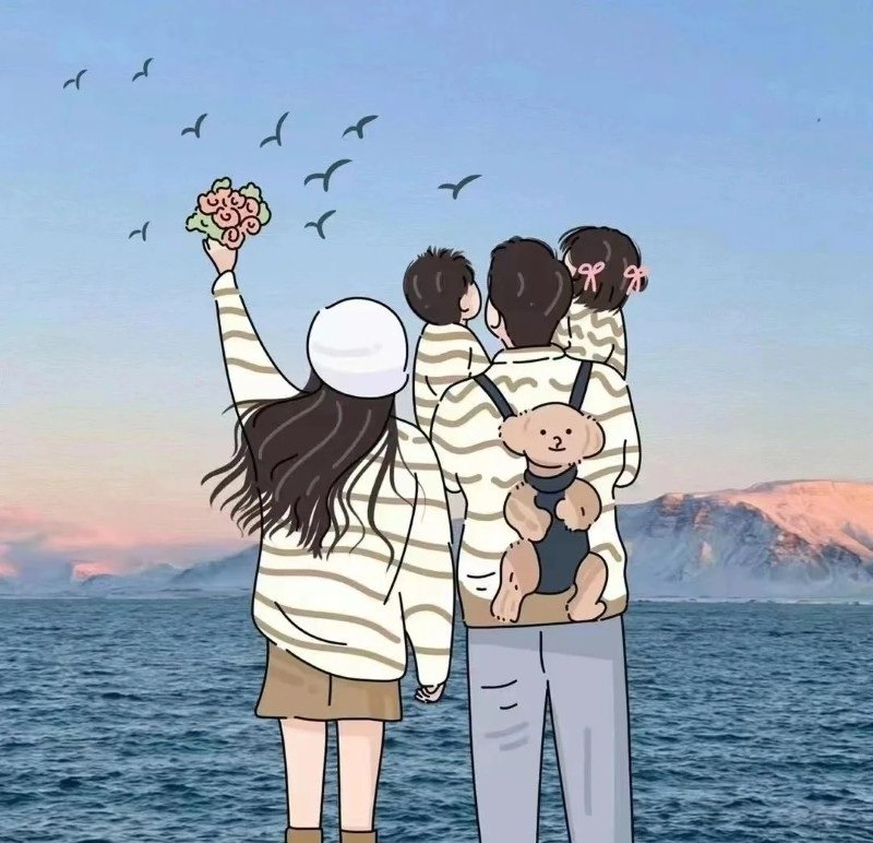 ảnh gia đình 4 người anime 19