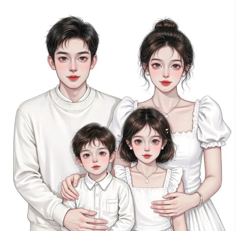 ảnh gia đình 4 người anime 20