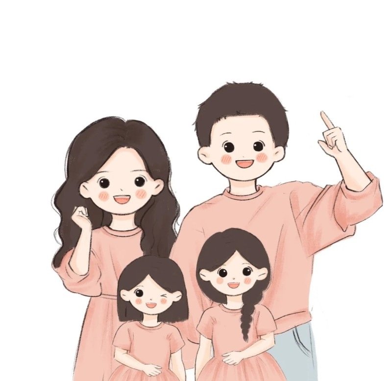 ảnh gia đình 4 người anime 21