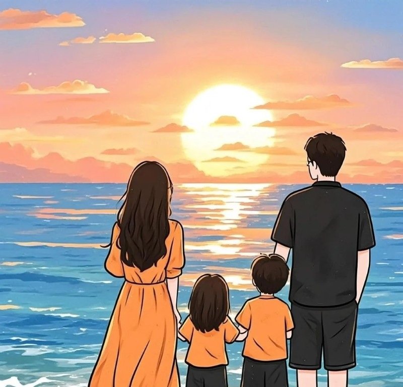 ảnh gia đình 4 người anime 22