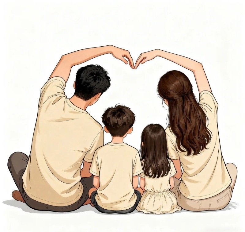 ảnh gia đình 4 người anime 29